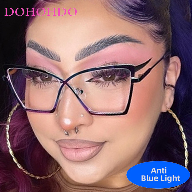 Gaming Glasses Blue - Fashion Luxury Design Metal Big Cat