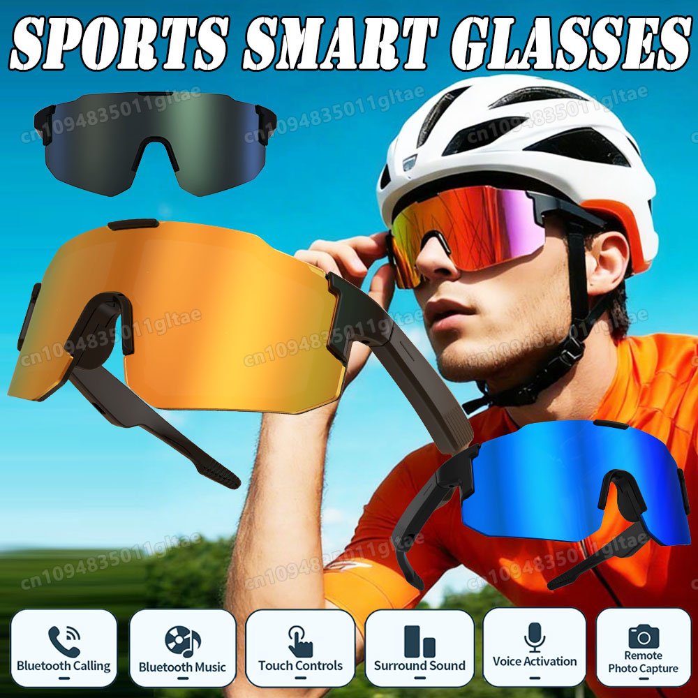 Gaming Glasses Blue - Cycling Smart Glasses Camera Bluetooth Call