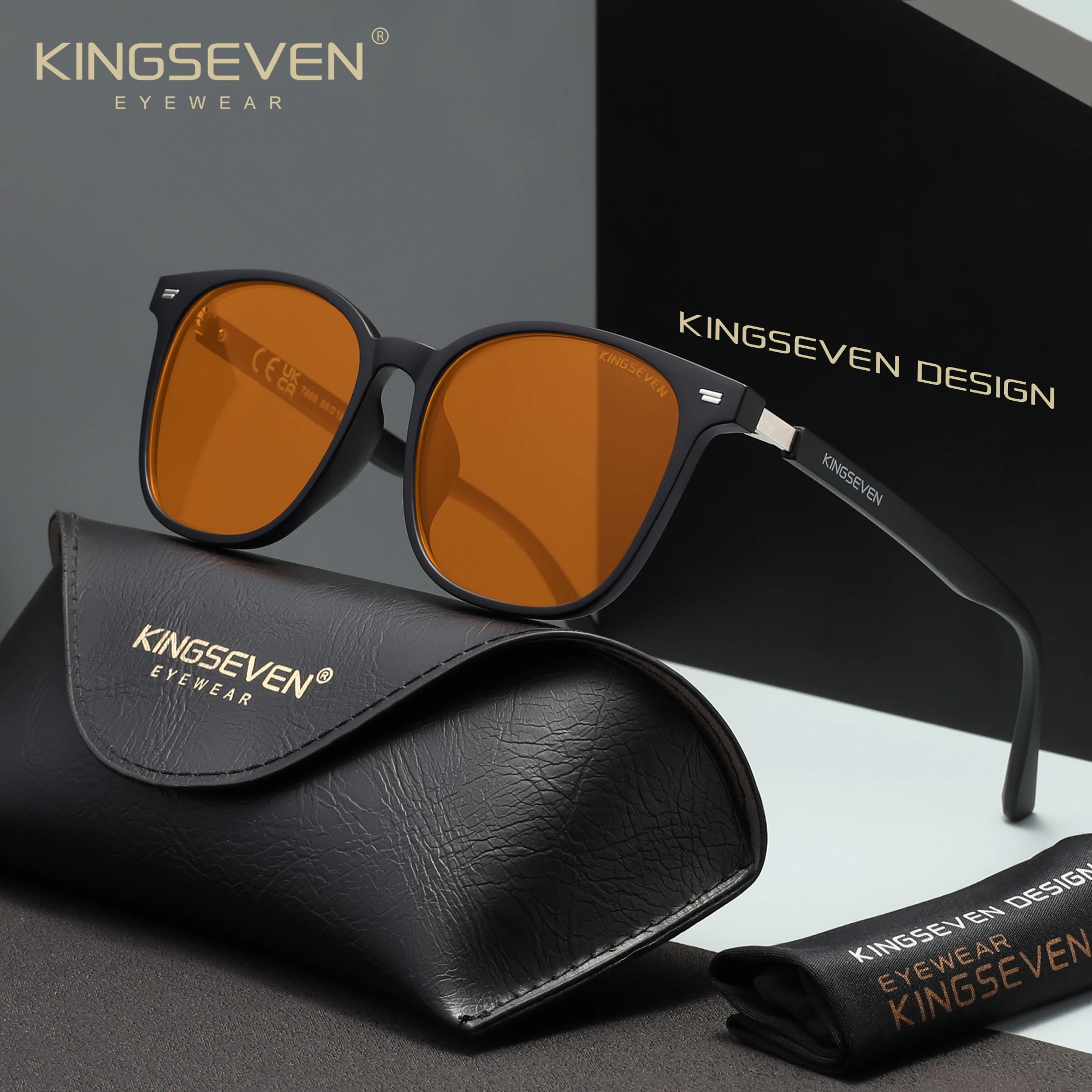 Gaming Glasses Blue - KINGSEVEN Retro Blue Blocking Glasses Men/Women