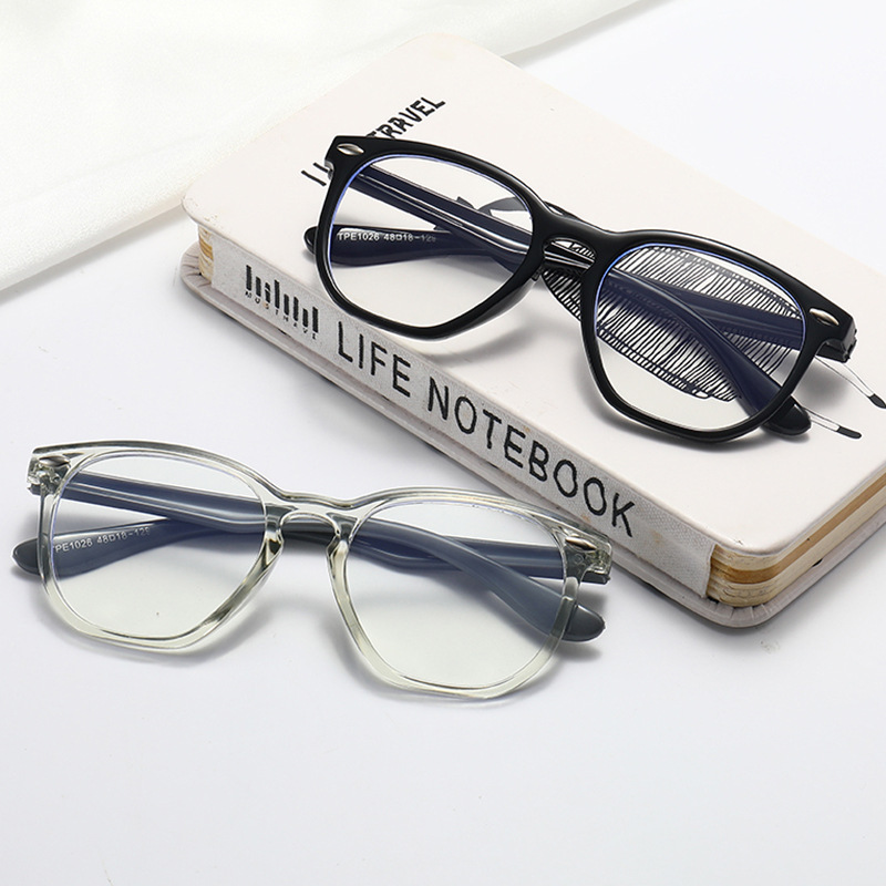 Transparent Round Computer Gla - Gaming Glasses Blue recension och pris